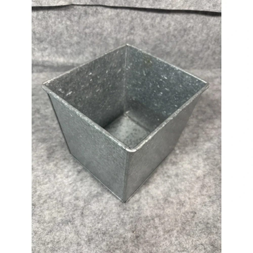 Galvanized Metal Square Flower Pot 6 X 6‎